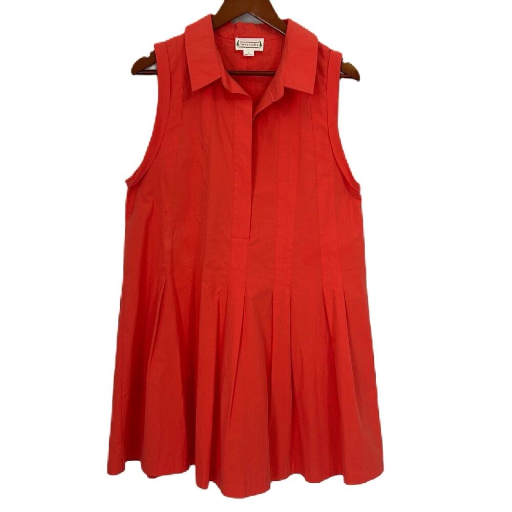 Loveriche Dress Women L Orange Mini Pleats Fitted Tennis Outdoor Preppy Comfy